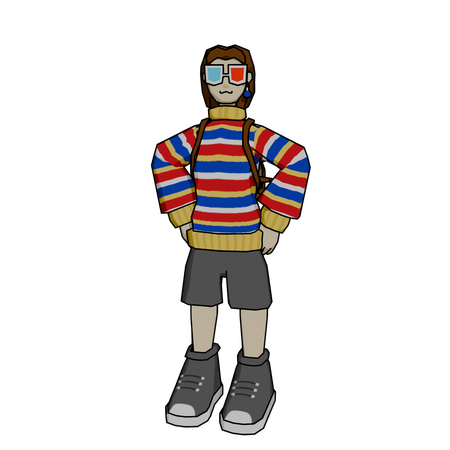 3D Model of myself in the style of Jet Set Radio Future.